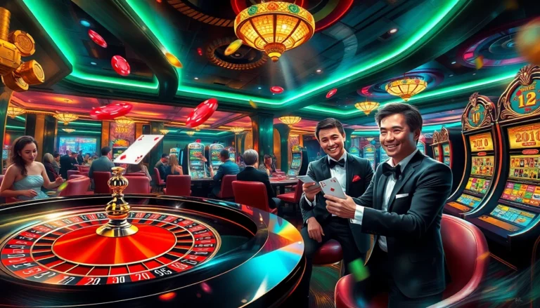 Enew88.com invites you to experience the thrill of winning at live roulette, surrounded by excited players and vibrant casino lights.