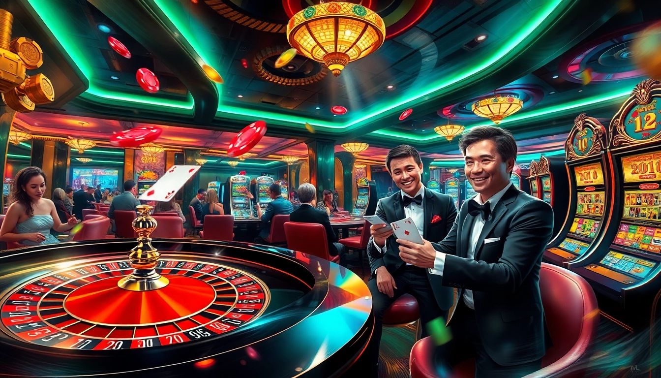 Enew88.com invites you to experience the thrill of winning at live roulette, surrounded by excited players and vibrant casino lights.